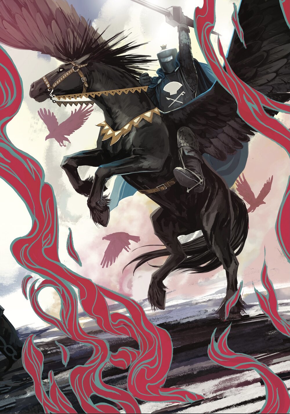 CURSE OF THE EBONY BLADE #2 (OF 5) -&nbsp; FEB210555   Written by SIMON SPURRIER&nbsp;  Art by SERGIO DÁVILA&nbsp;  Cover by IBAN COELLO  Legend of the Black Knight Variant Cover by STEPHANIE HANS -&nbsp; FEB210556   On Sale 4/21