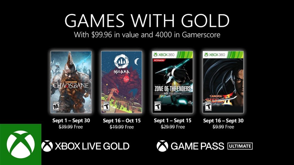 Xbox Games With Gold September 2021 Free Games Revealed 4 Xbox Games With Gold September 2021