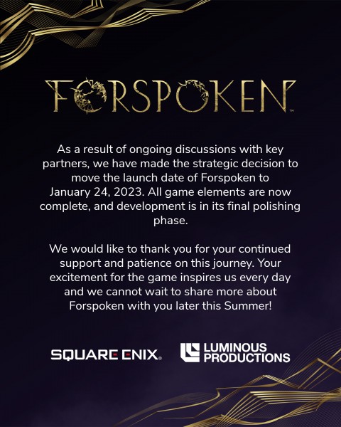 Forspoken Has Been Delayed to January