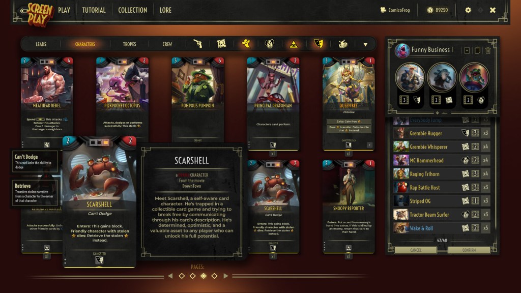 Card deck with zoom